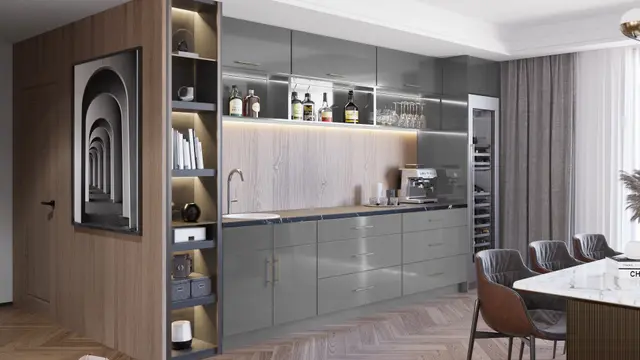 Catalina Sample Cabinet Door Gloss Grigio - Tivoli Kitchen and Bathroom Design