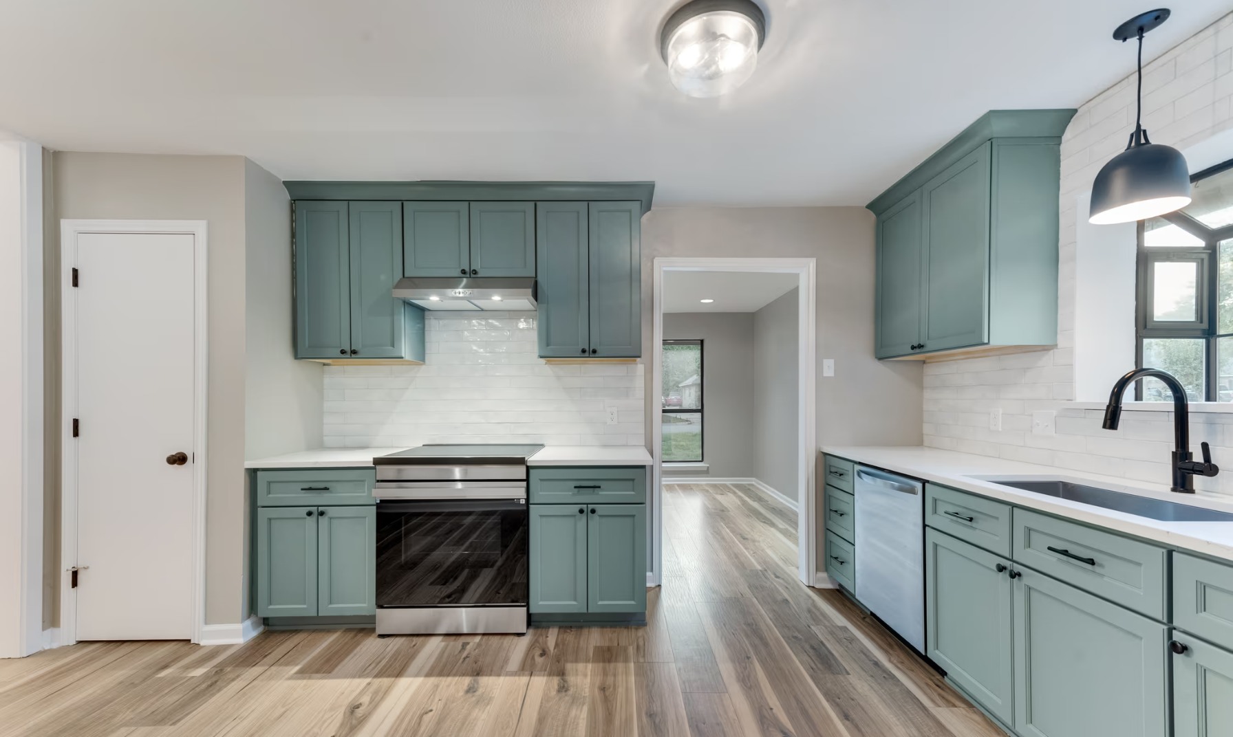 Farmhouse Sage Green Kitchen Cabinets