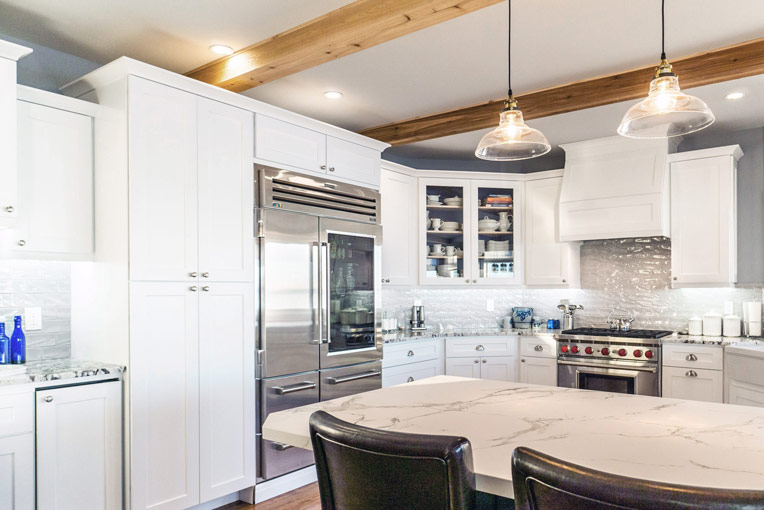 White Cabinets With Stainless Steel Appliances