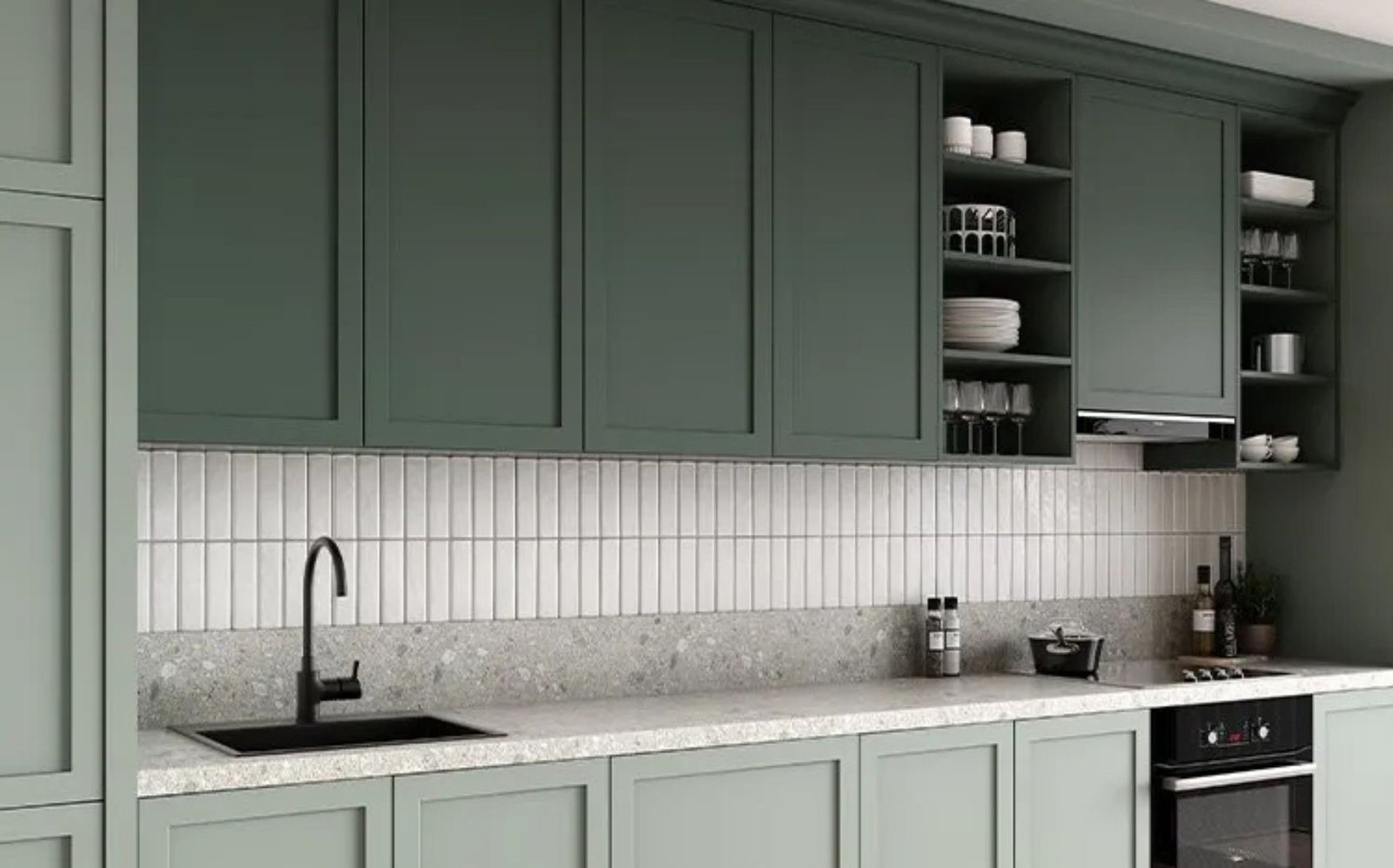 Forest Green Kitchen Cabinets